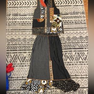 Vintage Faith by Celia Forrester Colorful Artsy Shirt(Large) and Skirt (XL)